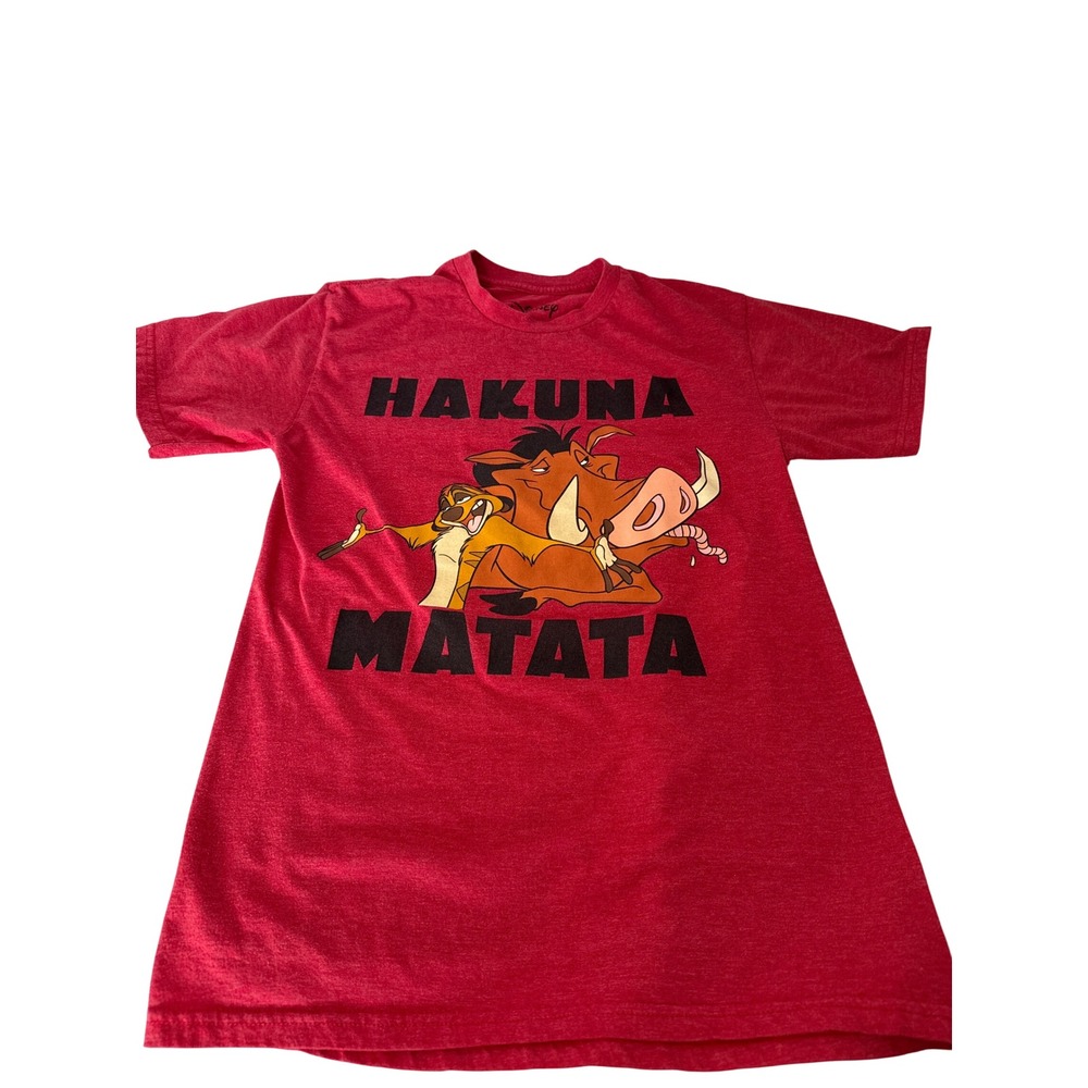 Disney The Lion King Hakuna Matata Graphic T Shirt Red Kids Size‎ Small